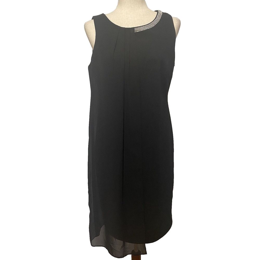 SL Fashions Women's Dress Size 10 Rhinestone Accent Black Scarf Accent Cocktail‎